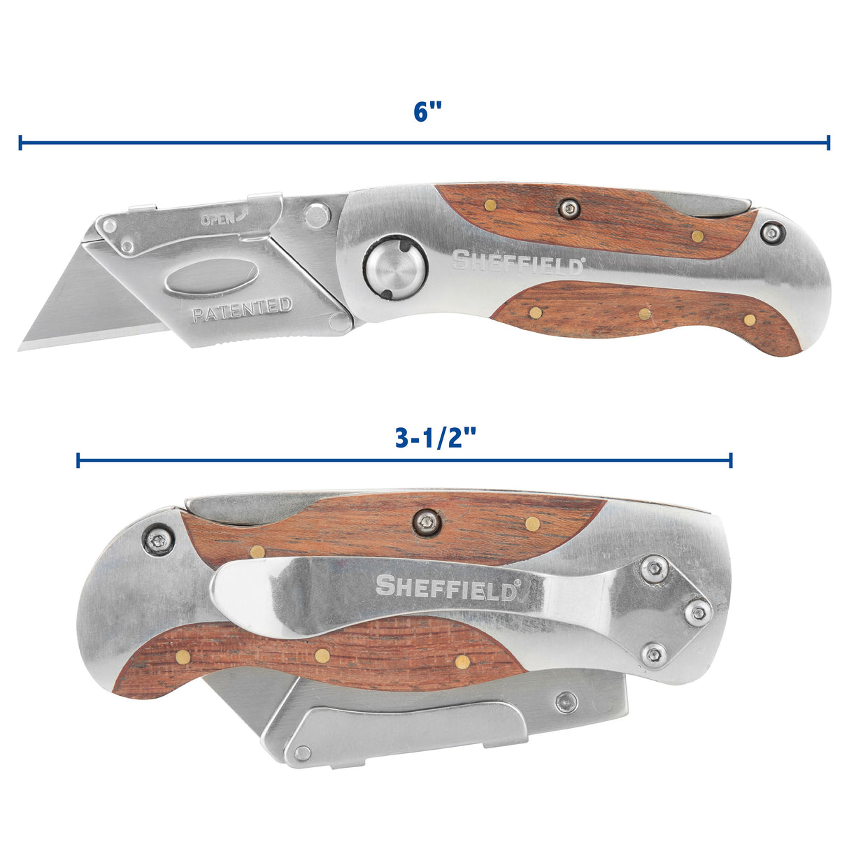 Sheffield 12525 Premium Folding Lock Back® Utility Knives - 2 Pack Additional Image 1