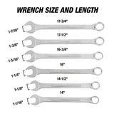 OEMTOOLS 22100 6 Piece SAE Jumbo Combination Wrench Set (1-1/16in. – 1-7/16in.) Additional Image 3