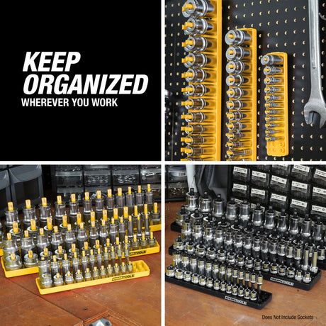 OEMTOOLS 22238 6 Piece SAE and Metric Socket Tray Set (Yellow and Black) Additional Image 7
