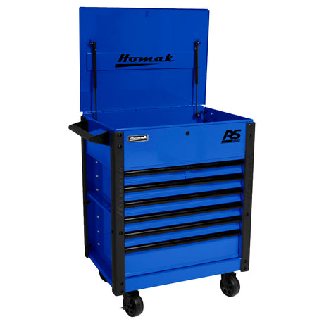 35in. 7 Drawer Flip Top Service Cart - Blue Main Image