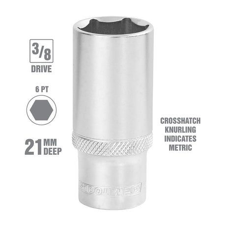 OEMTOOLS 22335 21 mm 3/8 Inch Drive Deep Socket Additional Image 1