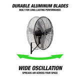 OEMTOOLS 34886 30 Inch Outdoor Oscillating Wall Mount Fan Additional Image 4