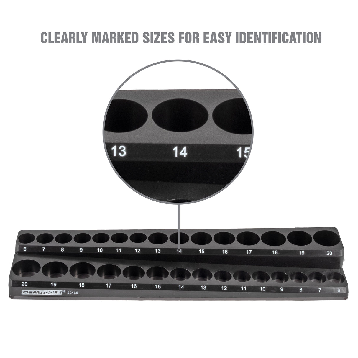 OEMTOOLS 22487 3 Piece Magnetic Socket Tray Set - Black, Metric Additional Image 3