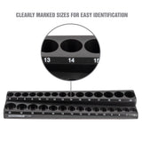OEMTOOLS 22487 3 Piece Magnetic Socket Tray Set - Black, Metric Additional Image 3