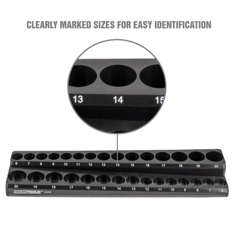 OEMTOOLS 22487 3 Piece Magnetic Socket Tray Set - Black, Metric Additional Image 3