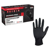 SAS Safety 66541 Derma-Pro Black Nitrile Gloves - Small (2 Boxes of 100) Main Image
