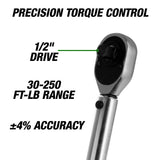 OEMTOOLS 27043 1/2in. Drive Click Torque Wrench (30-250 Ft/Lb.) Additional Image 1