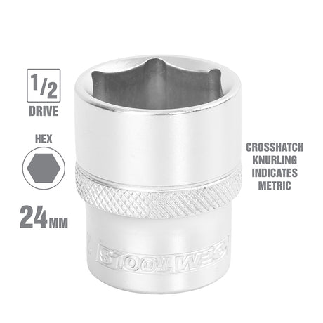 OEMTOOLS 22404 24 mm 1/2 Inch Drive Socket Additional Image 1