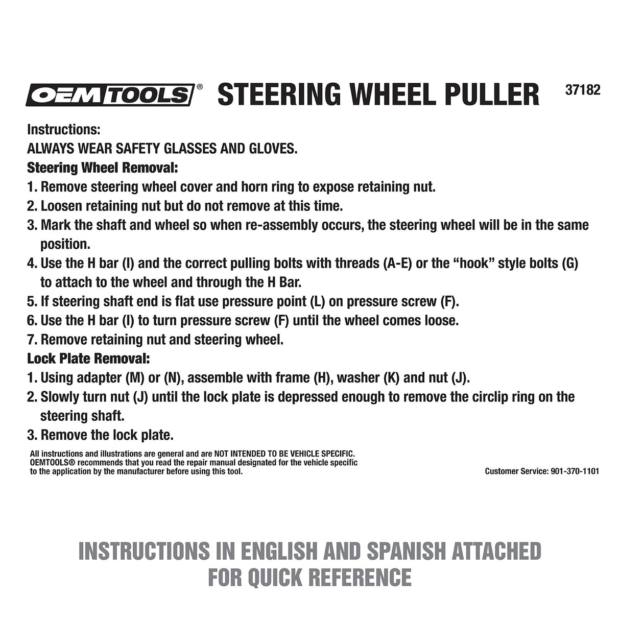OEMTOOLS 37182 Steering Wheel Puller Additional Image 5