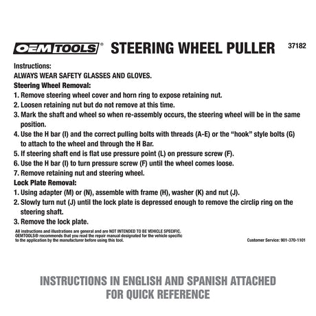 OEMTOOLS 37182 Steering Wheel Puller Additional Image 5