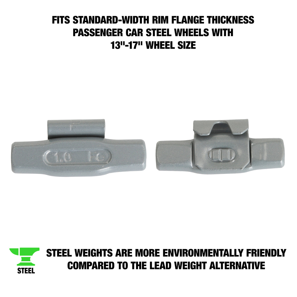 OEMTOOLS 23225 1.00 Oz. P Style Steel Wheel Weight - 1 Box of 25 Additional Image 1