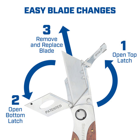 Sheffield 12122 Premium Folding Lock Back® Utility Knife Additional Image 7