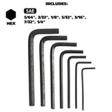 GreatNeck HK7A Hex Key Set (7 Piece SAE) with Holder Additional Image 2