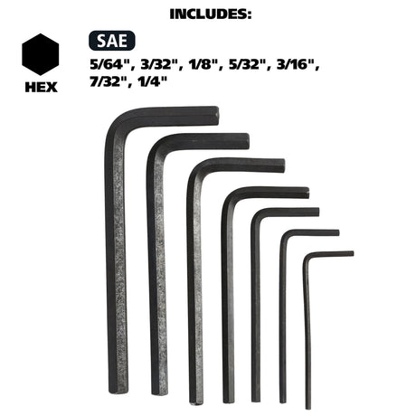 GreatNeck HK7A Hex Key Set (7 Piece SAE) with Holder Additional Image 2