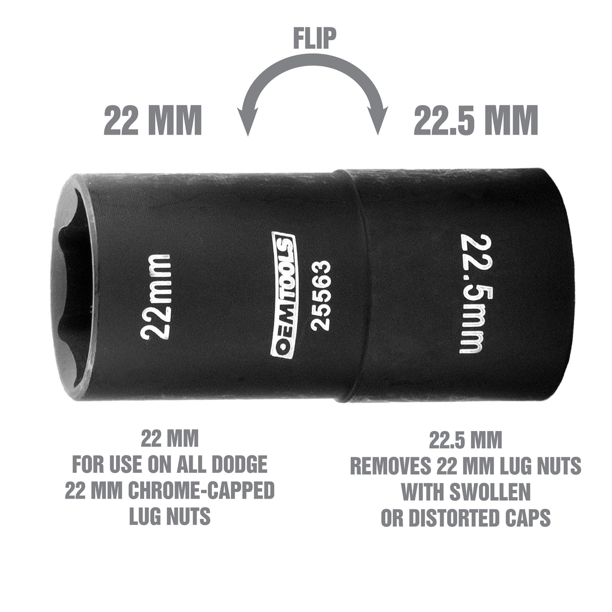 OEMTOOLS 25563 22 x 22.5MM Flip Socket Additional Image 1