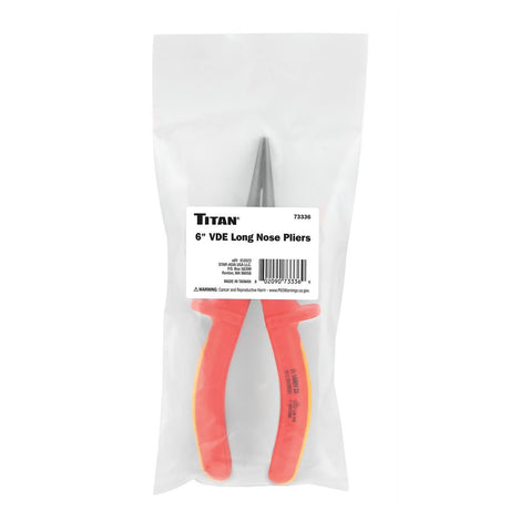 Titan 73336 6 in. Insulated Long Nose Pliers Additional Image 1