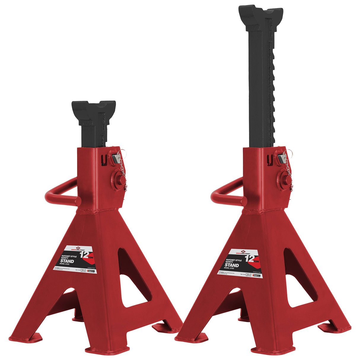 American Forge & Foundry AFF3312C 12-Ton Jack Stands w/Locking Pin (Pair) Main Image