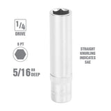OEMTOOLS 22260 1/4 Inch Drive 6 Pt. Deep Socket (5/16 Inch) Additional Image 1