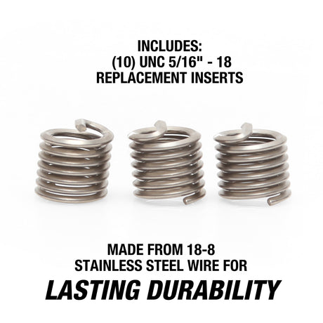 OEMTOOLS 25605 Thread Repair Insert - UNC 5/16in. - 18 (10 Piece) Additional Image 1