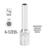 OEMTOOLS 22267 1/4 Inch Drive 6 Pt. Deep Socket (4.5 mm) Additional Image 1