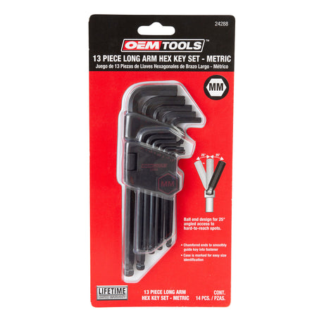 OEMTOOLS 24288 13 Piece Metric Hex Key Set Additional Image 7