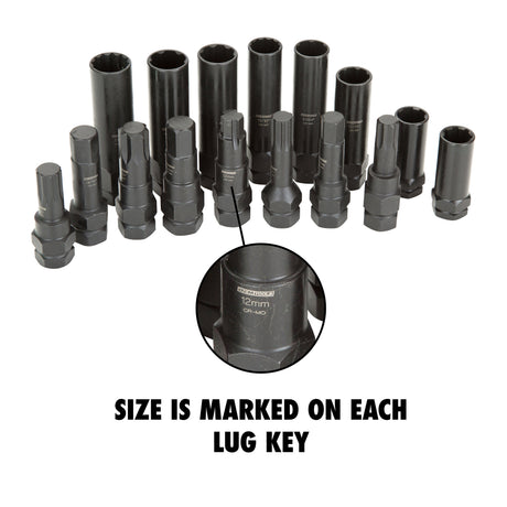 OEMTOOLS 24447 16 Piece Locking Lug Master Key Set Additional Image 4