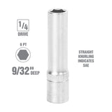 OEMTOOLS 22259 1/4 Inch Drive 6 Pt. Deep Socket (9/32 Inch) Additional Image 1
