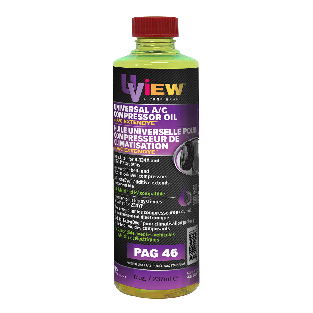 UView 488046YFPD Universal PAG 46 Oil with A/C ExtenDye - 8 oz. Main Image