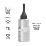 OEMTOOLS 22780 1/4 Inch Drive Tamper Proof Star Socket Bit (T8) Additional Image 1
