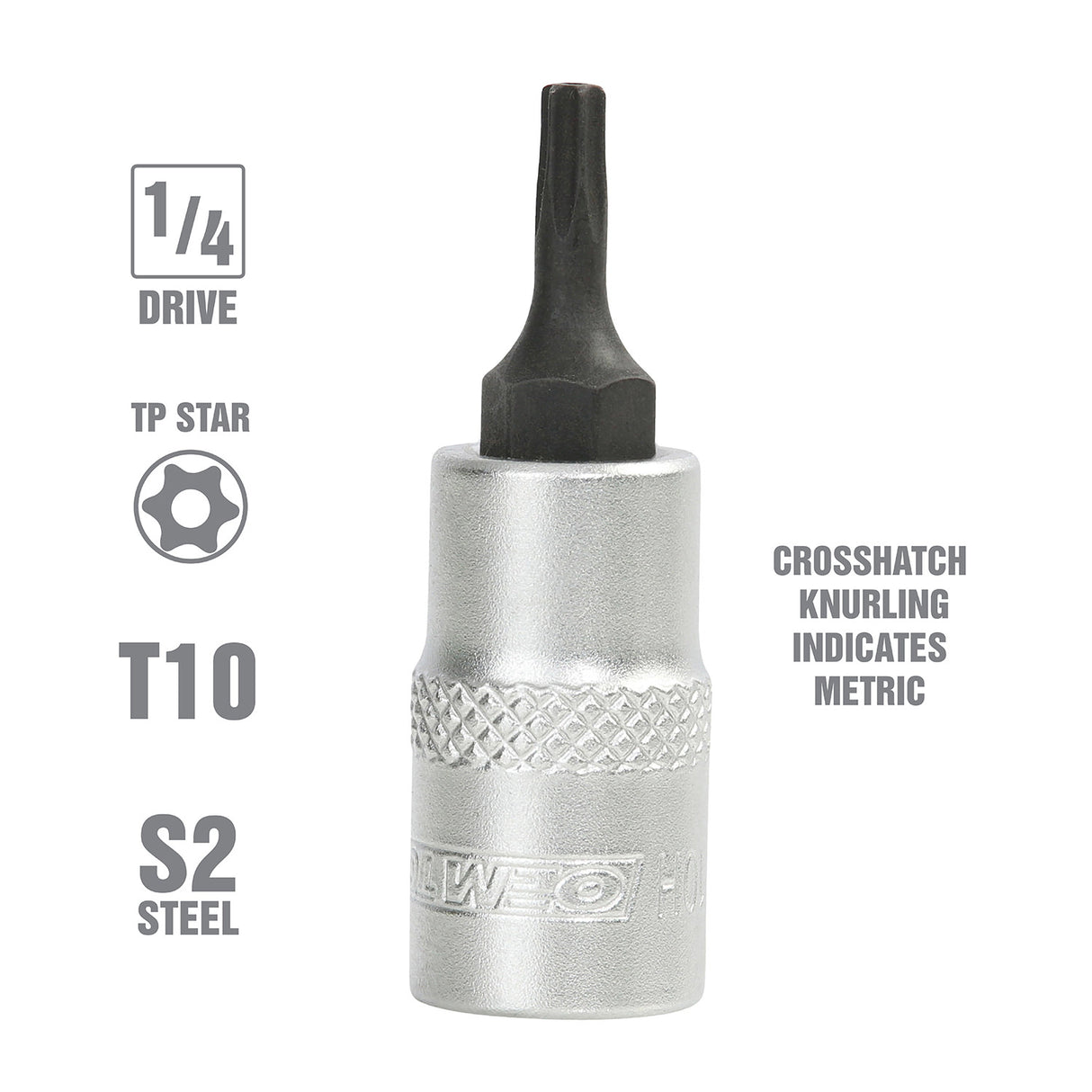 OEMTOOLS 22781 1/4 Inch Drive Tamper Proof Star Socket Bit (T10) Additional Image 1