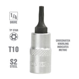 OEMTOOLS 22781 1/4 Inch Drive Tamper Proof Star Socket Bit (T10) Additional Image 1
