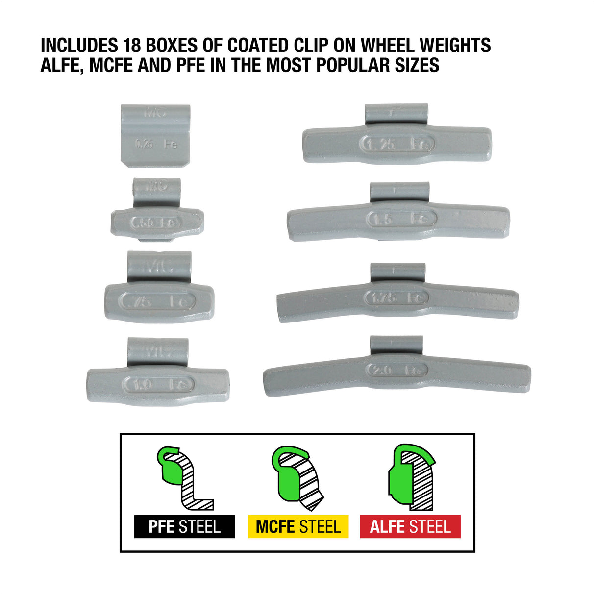 OEMTOOLS 68957 Wheel Weight Starter Kit, Weights Only Additional Image 1