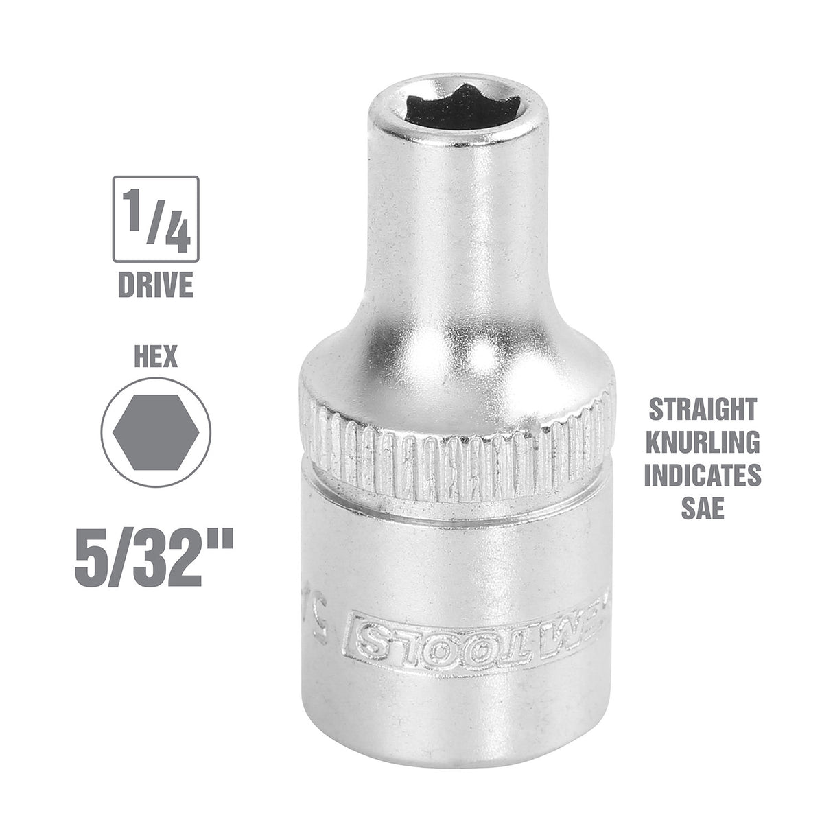 OEMTOOLS 22221 1/4 Inch Drive 6 Pt. Socket (5/32 Inch) Additional Image 1