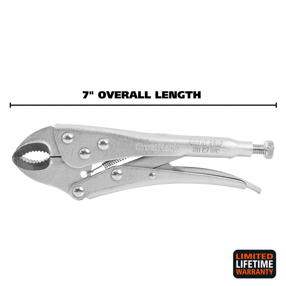 GreatNeck C7WC Curved Jaw Locking Pliers (7-Inch) Additional Image 1