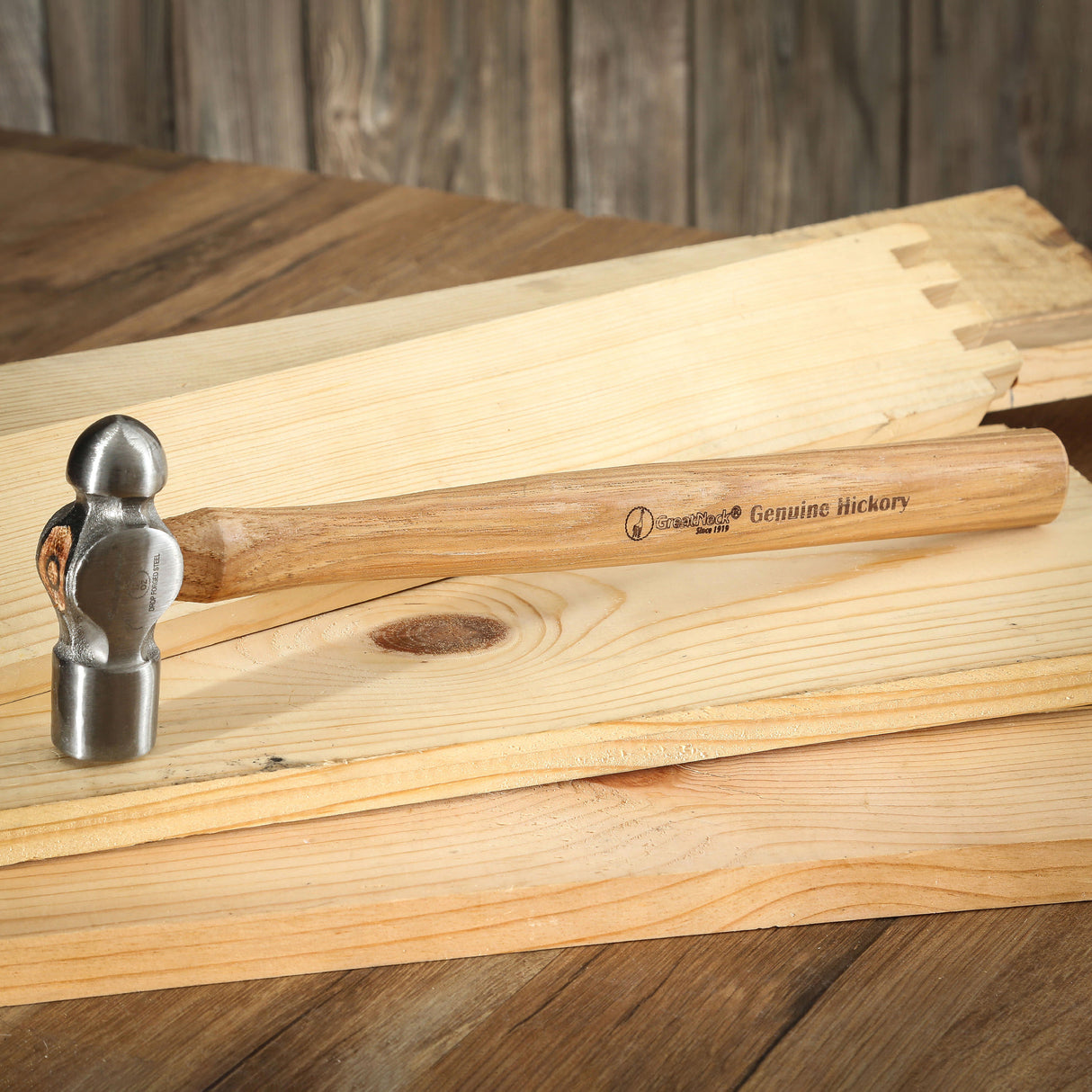 GreatNeck BP12 Ball Peen Hammer (12 Oz.) with Hickory Handle Additional Image 6