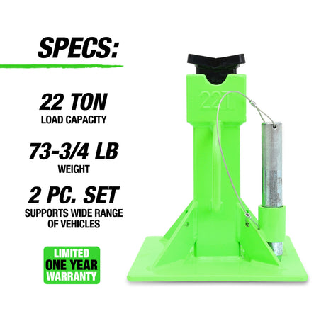 OEMTOOLS 24854 Heavy Duty 22 Ton Axle Stands Additional Image 1