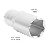 OEMTOOLS 22455 1/2 Inch Drive 6 Pt. Deep Wall Socket (27 mm) Additional Image 2