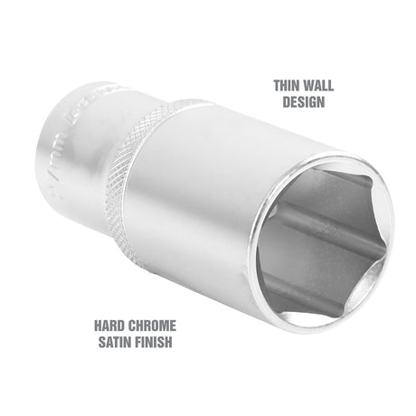 OEMTOOLS 22455 1/2 Inch Drive 6 Pt. Deep Wall Socket (27 mm) Additional Image 2