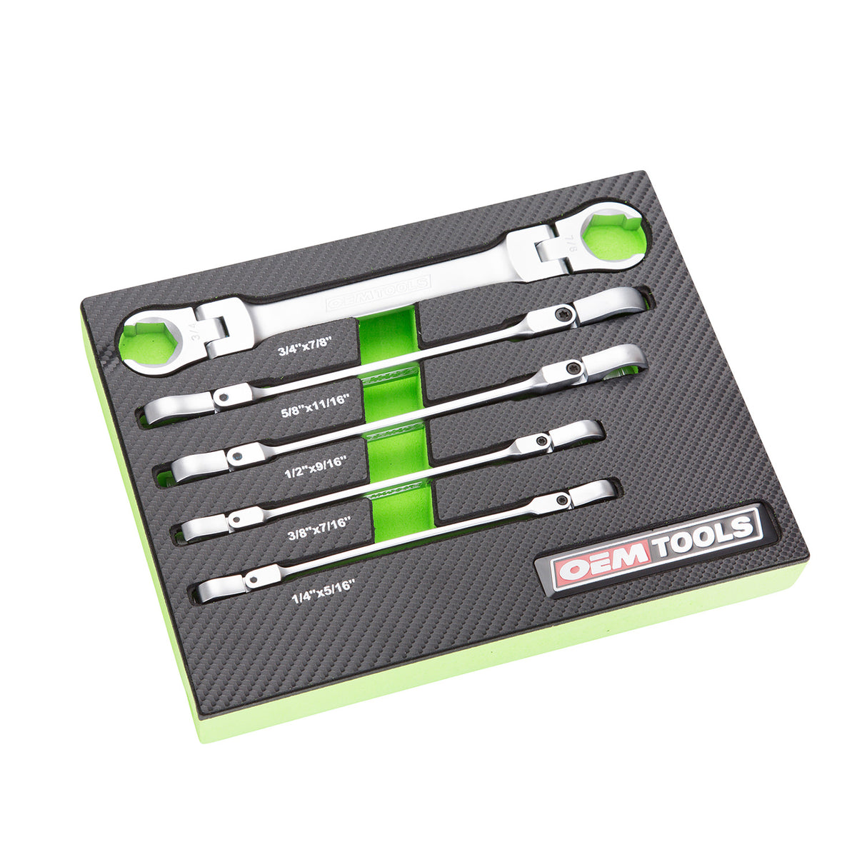 OEMTOOLS 22063 5 Piece Flex Head Flare Nut Wrench Set (SAE) Main Image