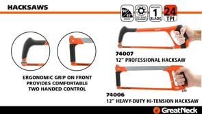 GreatNeck 74016 12in. Bi-Metal Hacksaw Blade Assorted 10 Pack Video