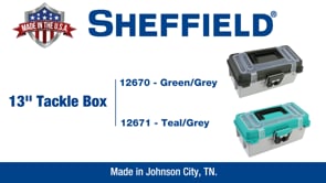Sheffield 12671 13in. Tackle Box-Teal/Gray Video