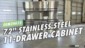 OEMTOOLS OEM24615 72in. 11-Drawer Cabinet and Upper Cabinet - Stainless Steel Video