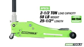 OEMTOOLS 24869 2-1/2 Ton Aluminum/Steel Hybrid Floor  Jack Video