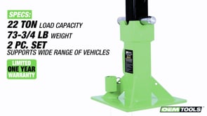 OEMTOOLS 24854 Heavy Duty 22 Ton Axle Stands Video