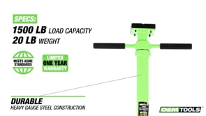 OEMTOOLS 24848 1,500 Lb. High Reach Jack Stand Video