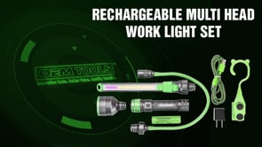 OEMTOOLS 24648 Rechargeable Multi-Head Work Light Set Video