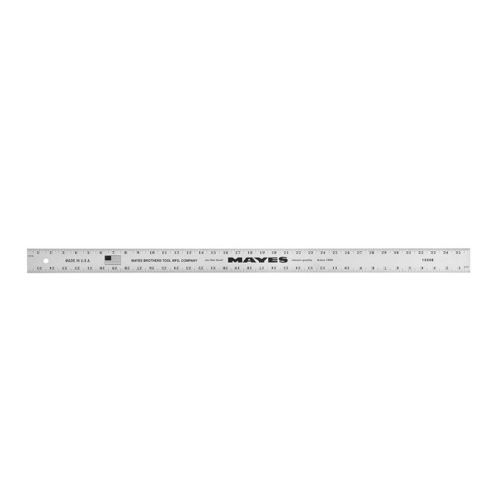 Mayes® 10208 - 36 SAE Straight Edge Aluminum Ruler 